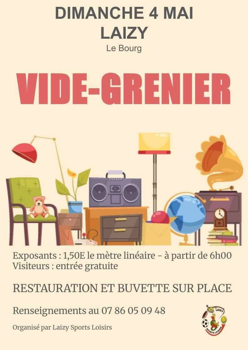 Vide grenier Laizy Sports Loisirs le 4 mai 2025