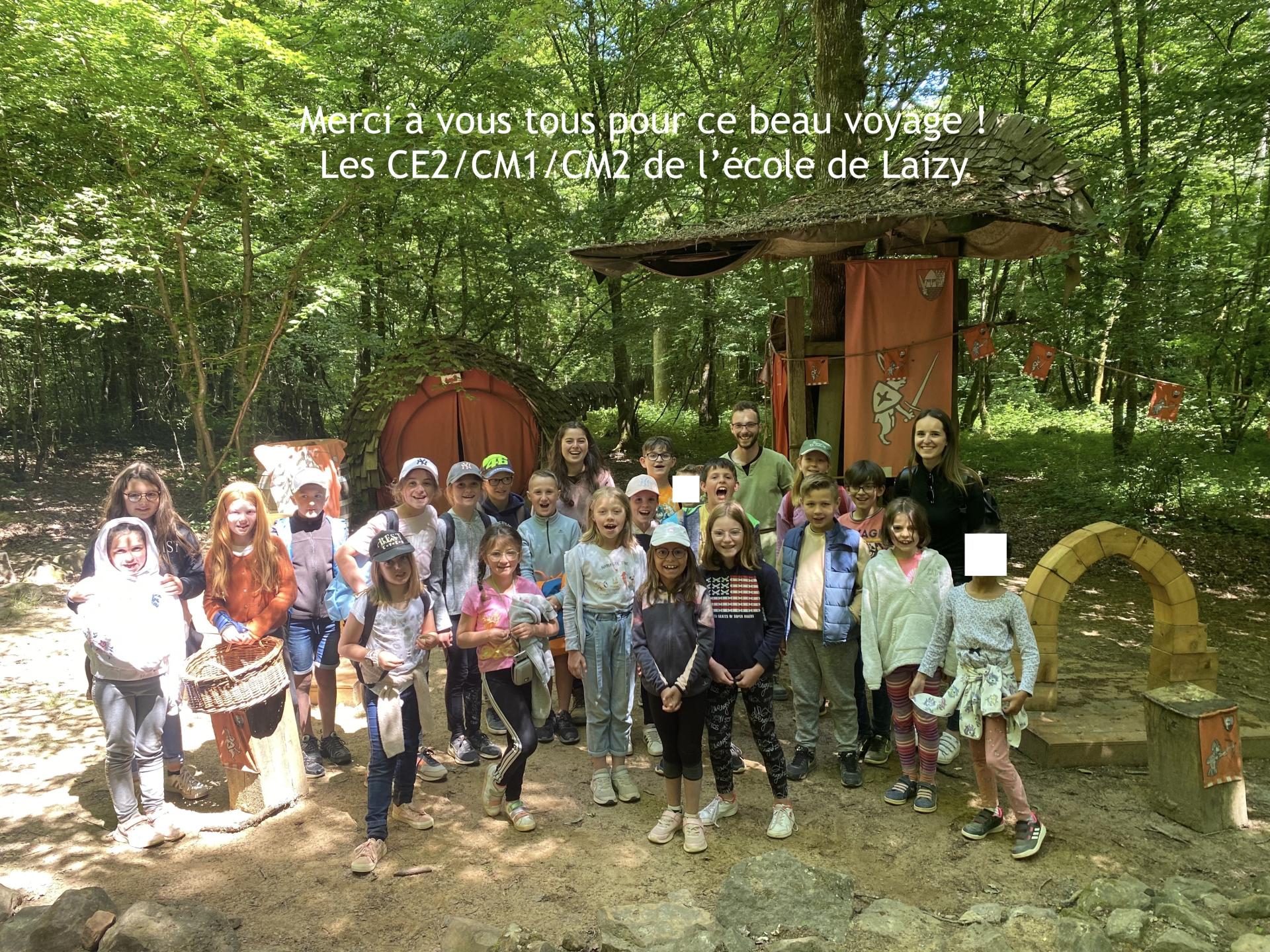 Voyage de fin d'année des élèves de l'école de Laizy