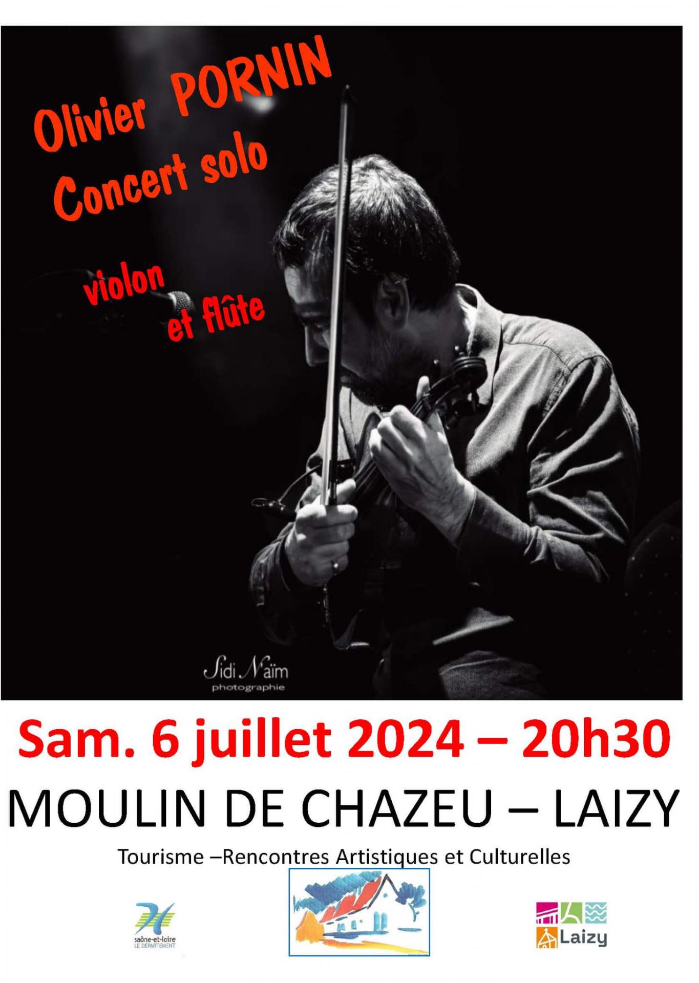 Olivier Pornic vous attend ce samedi à 20h30 au Moulin de Chazeu à Laizy