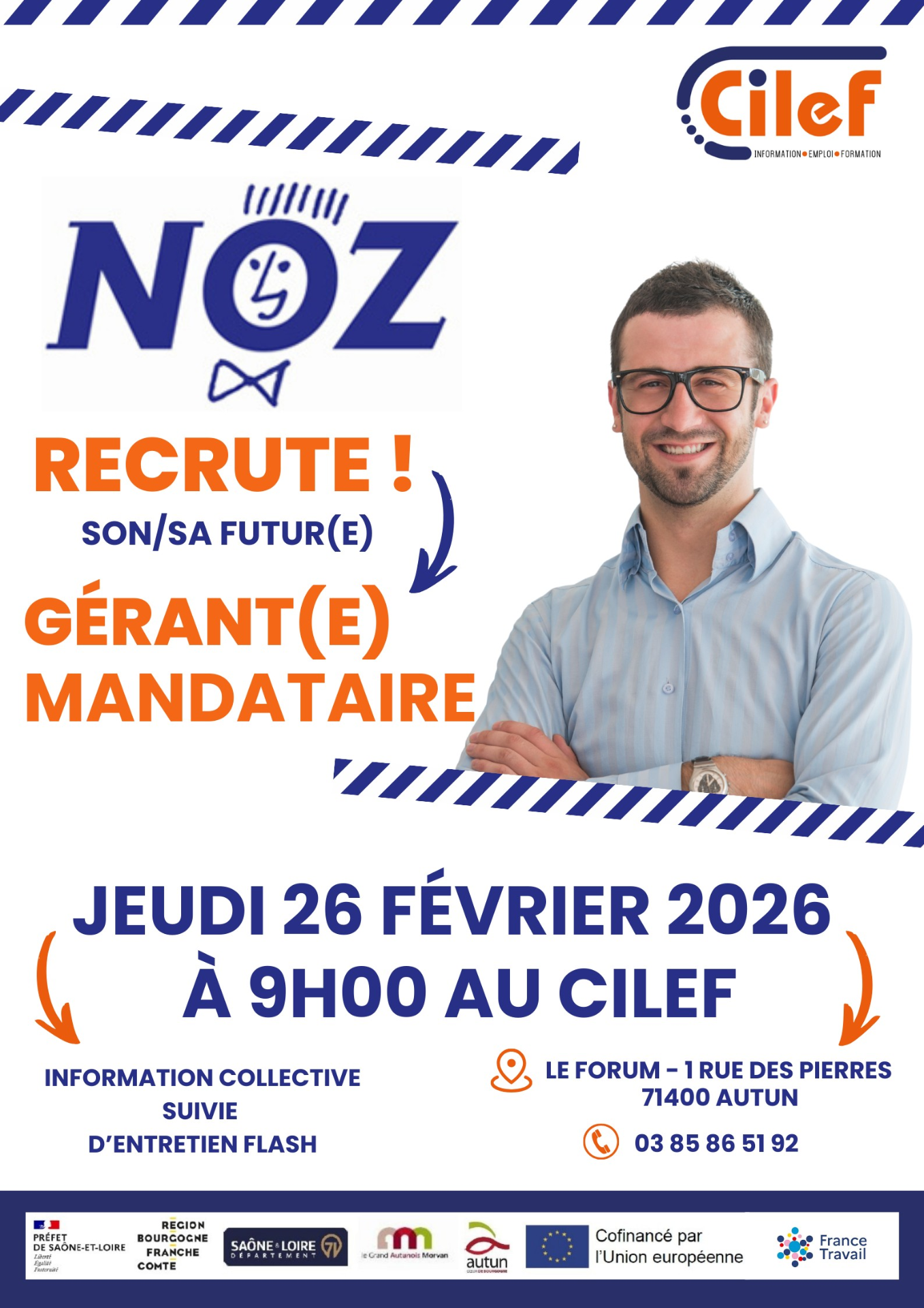 Recrutement CILEF – Gérant·e mandataire H/F – Ouverture magasin NOZ Autun