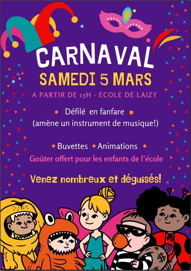 Carnaval de l'école de Laizy samedi 5 mars 2022