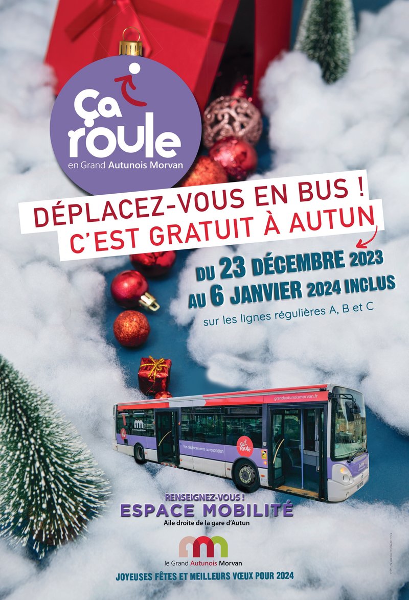 Gratuité du bus urbain à Autun pour les lignes A, B et C du réseau "Ça Roule"
