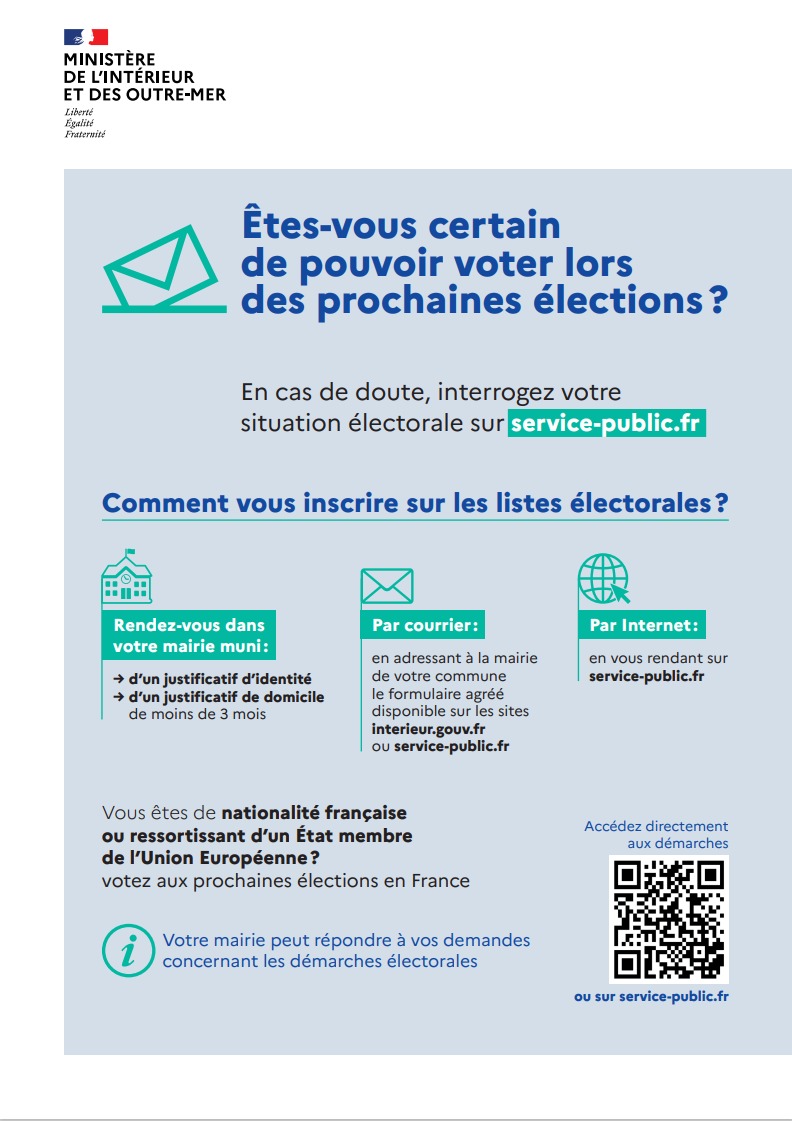 Inscriptions sur les listes électorales